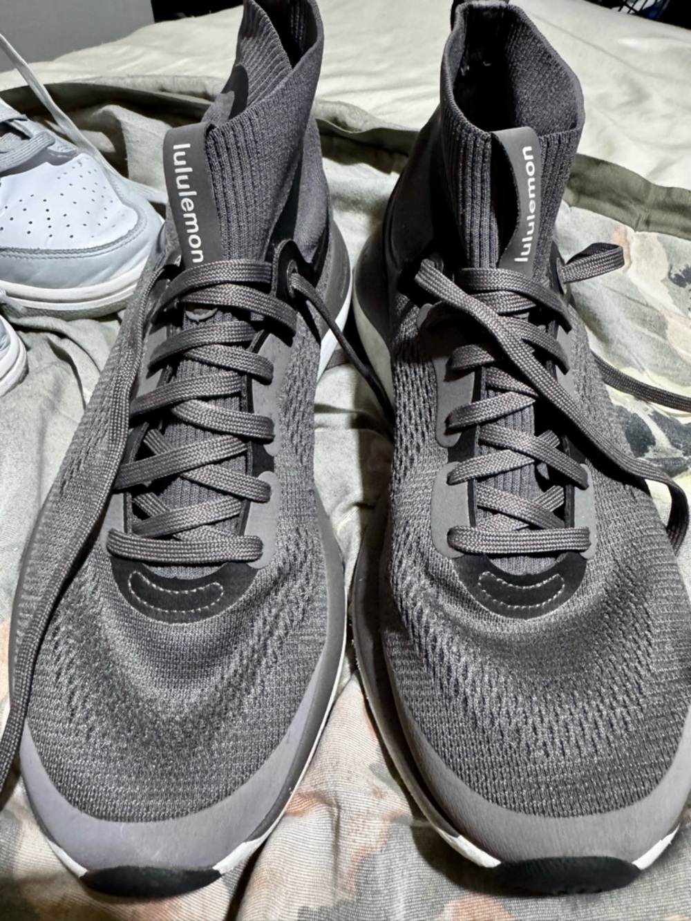 lululemon athletica Men's/Unisex Dark Gray Knit High-Top Athletic Sneakers
